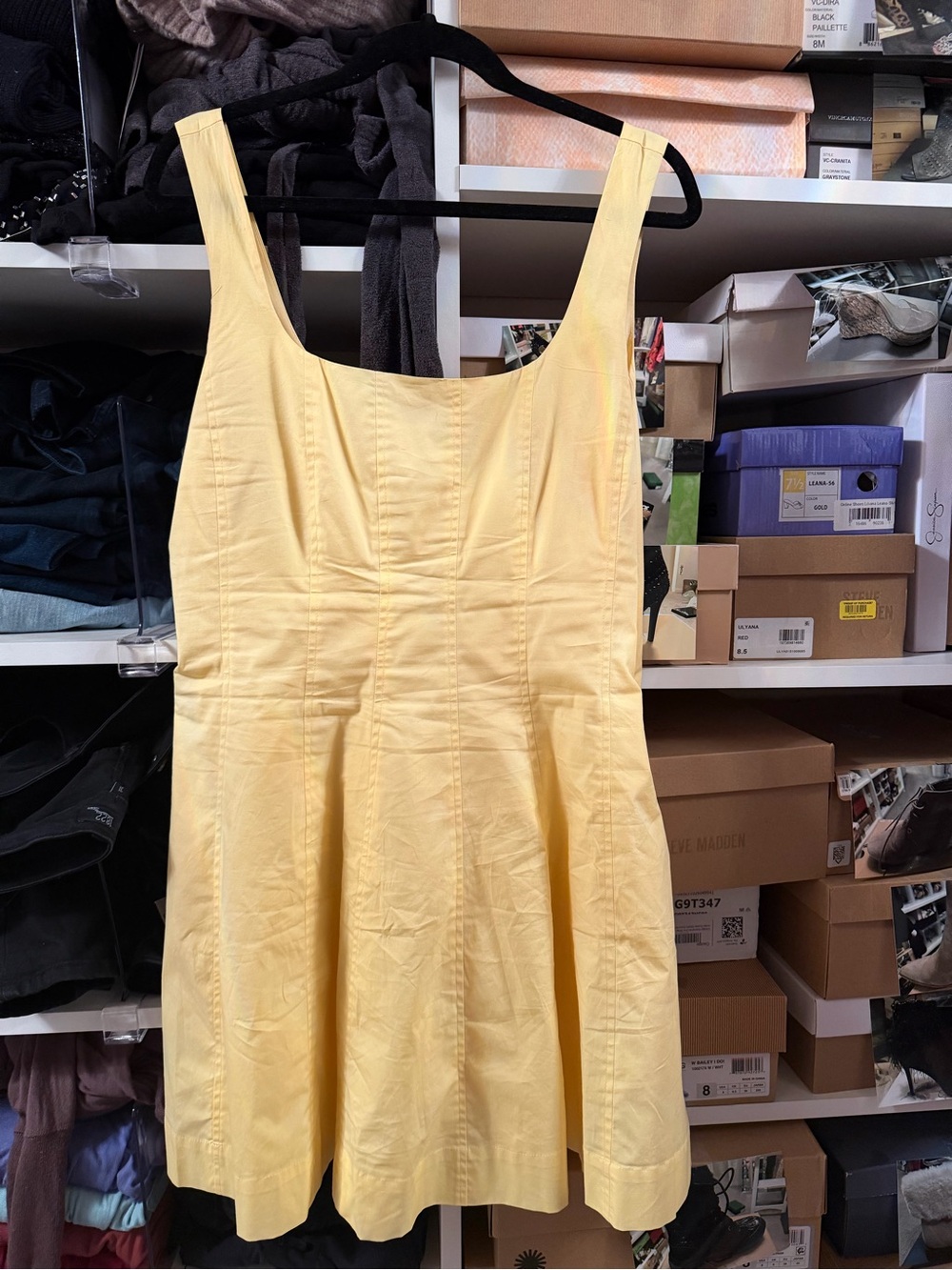 Steve Madden Yellow Sleeveless Fit-and-Flare Mini Dress